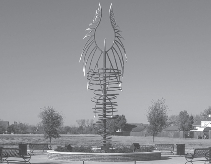 The “Spirit of Rowlett” memorial is located at Schrade Bluebonnet Park in Rowlett.