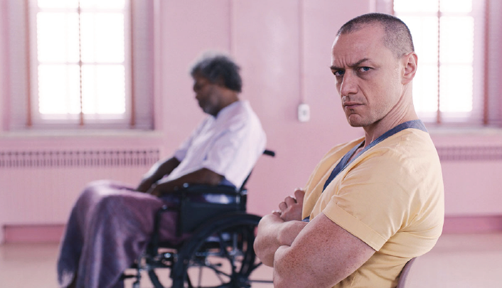 Samuel L. Jackson, left, and James Star McAvoy in “Glass.”