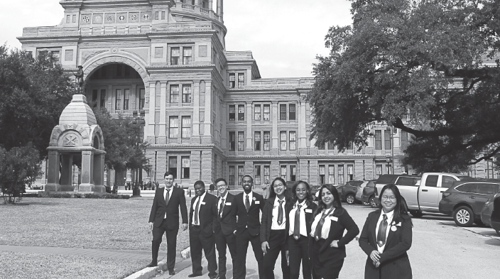 Richland Student Government Association delegates at the Texas capitol on Jan. 30.