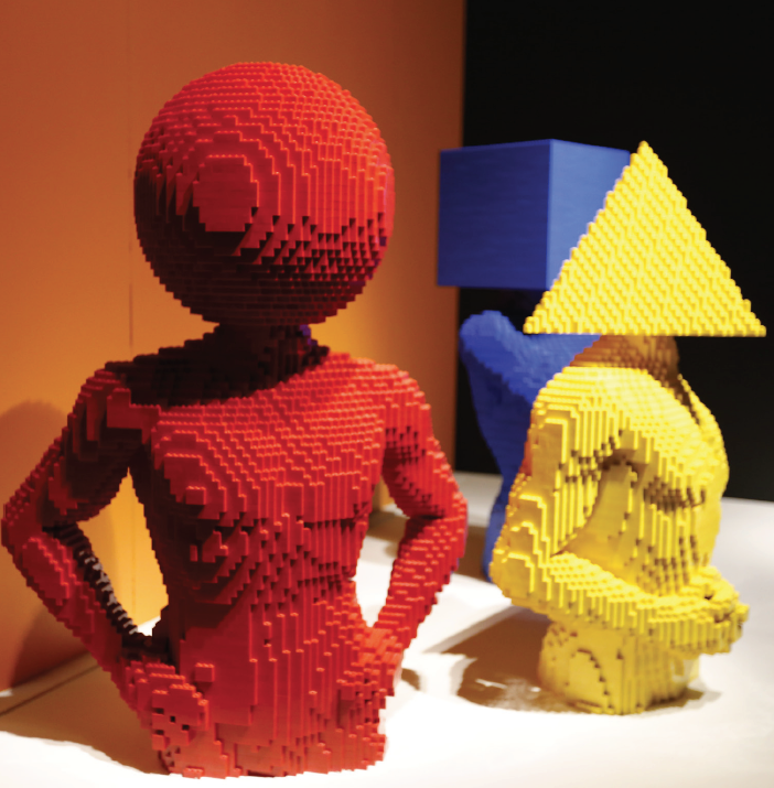 Lego sculpture on display at the Perot as part of “The Art of the Brick” exhibition.