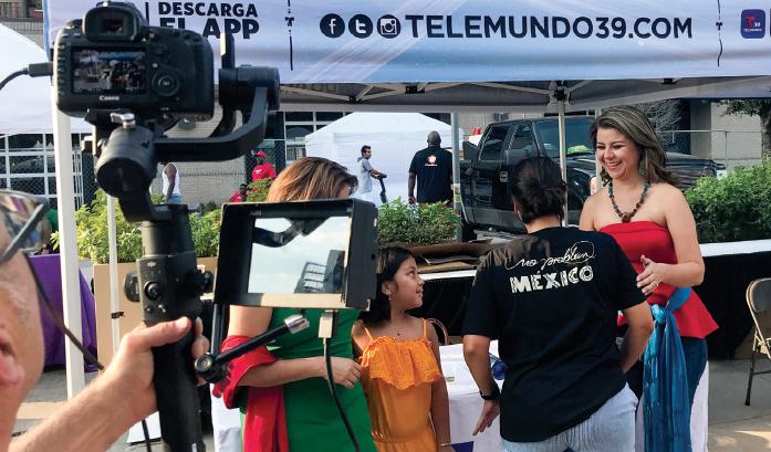 Telemundo Video sets up at the Hispanic Heritage Festival in Dallas Sept. 15.