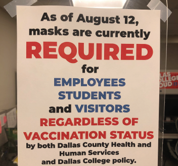 The latest mask guidance has been posted around campus. Staff Photo Meshack Mashua