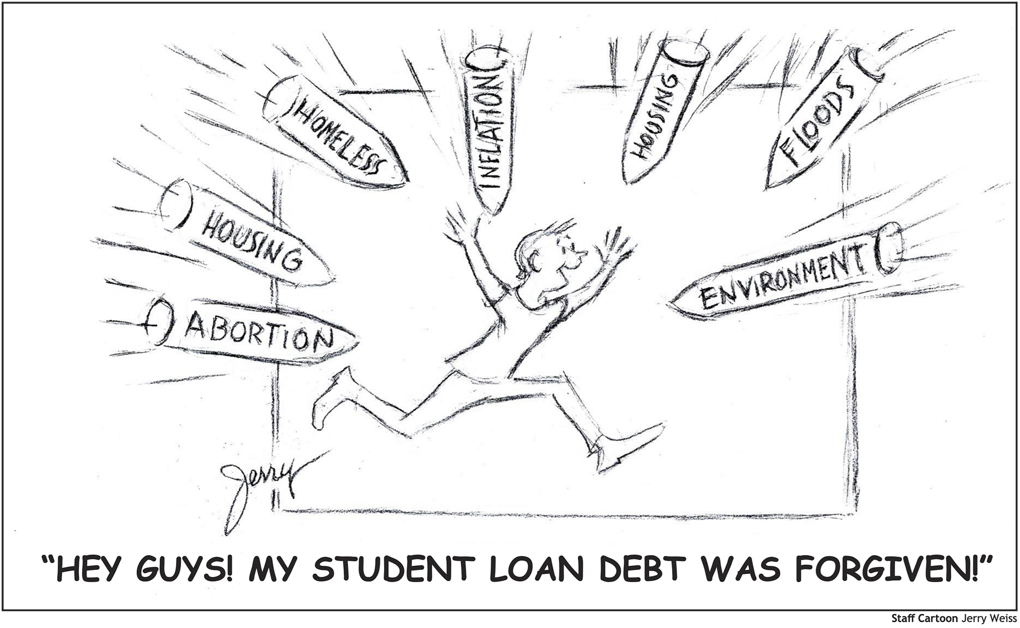Student loan - a cartoon by Jerry Weiss — Richland Student Media
