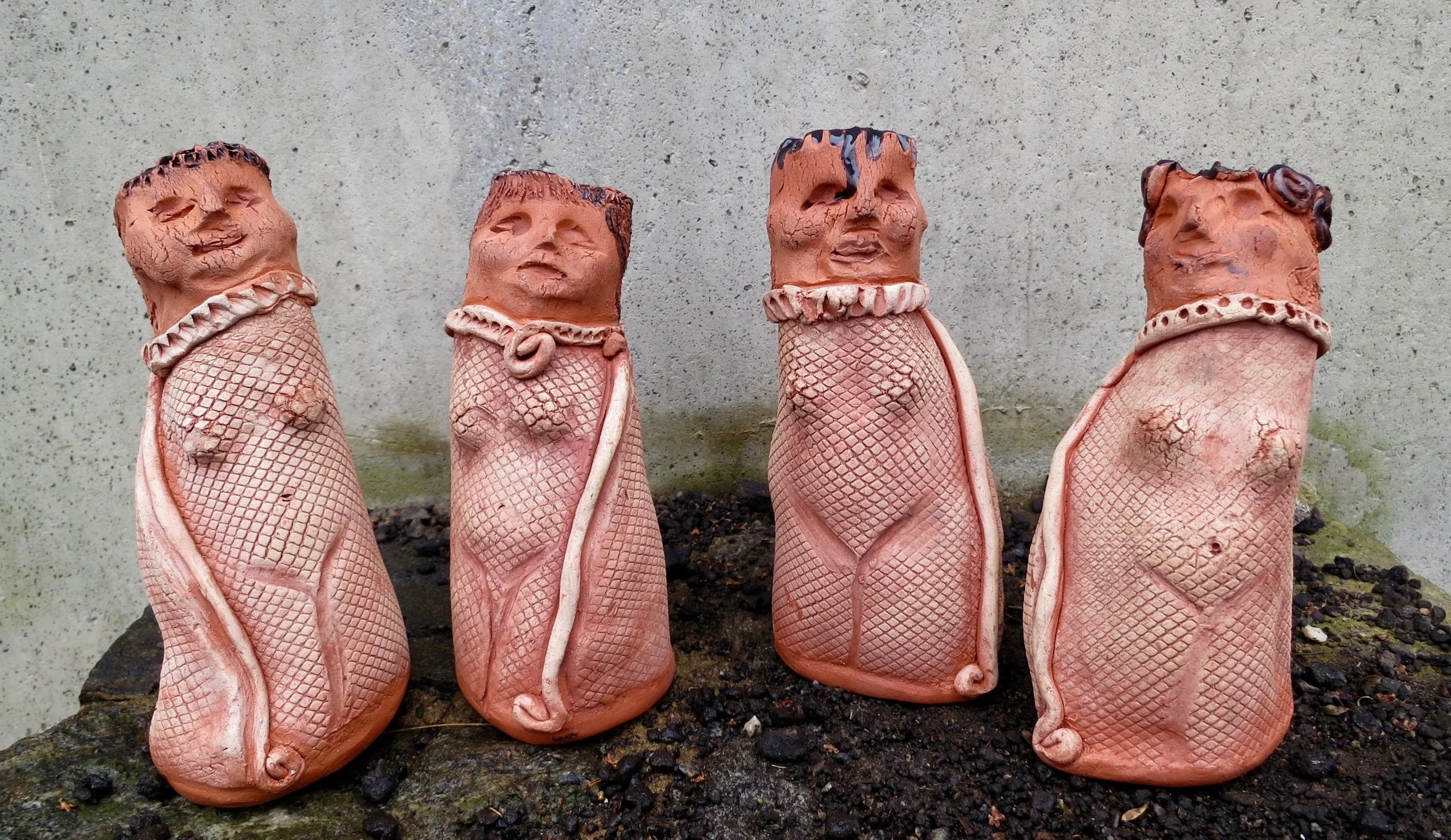 Four Earth Goddesses, ceramic