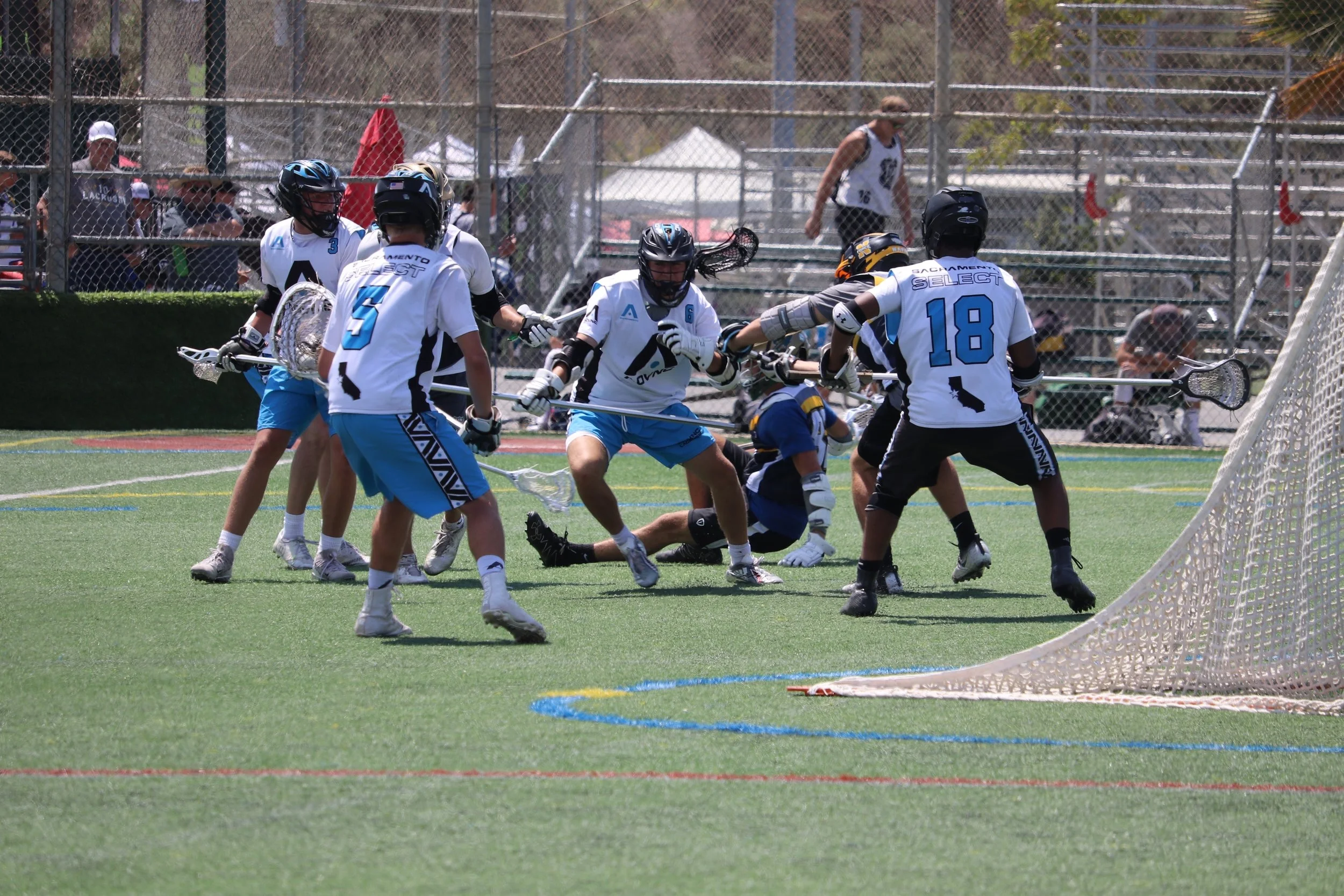Zach Russell (#6 in the middle) is committed to play defense at the Air Force Academy