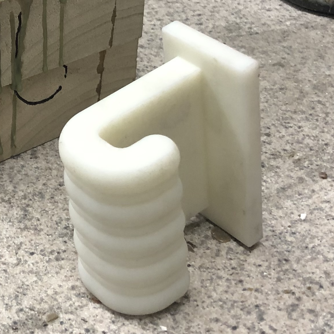 1. The process begins with a pattern of clay, wood, or other materials. This pattern was 3D printed.