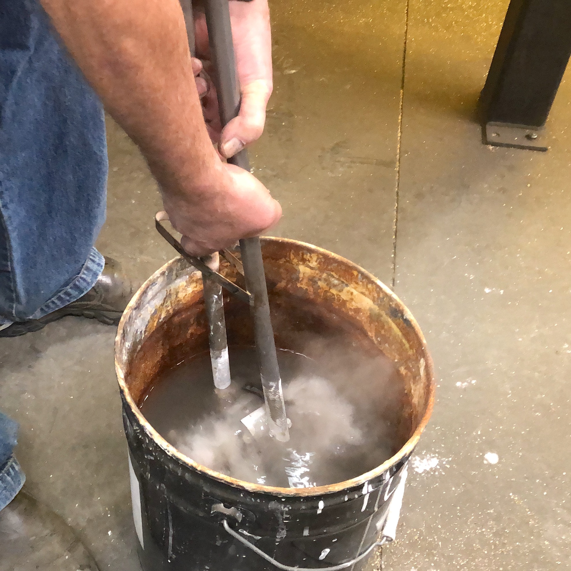 7. After the piece has cooled enough, it is washed to remove the mold.