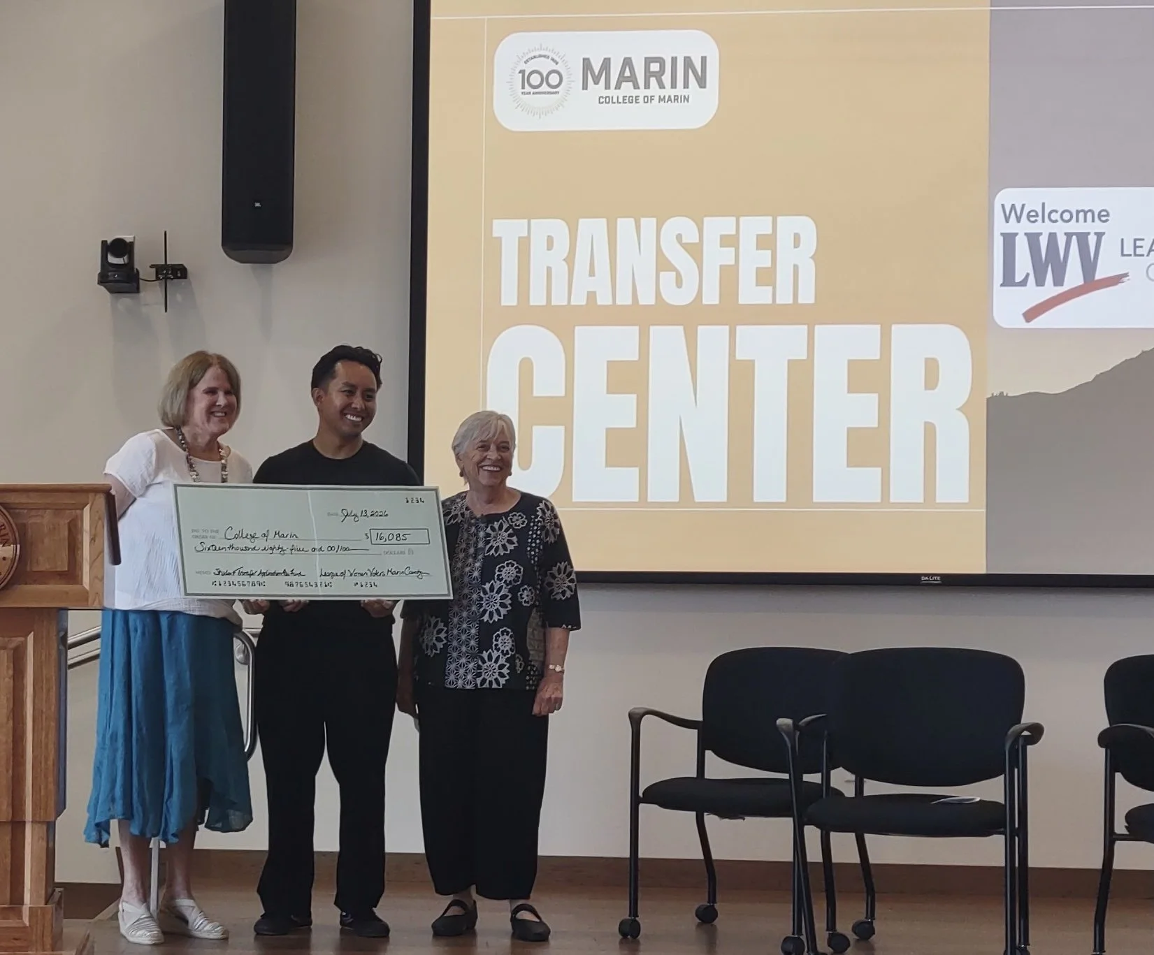 LWVMC Donation to the COM Transfer Student Registration Fund, June 2026