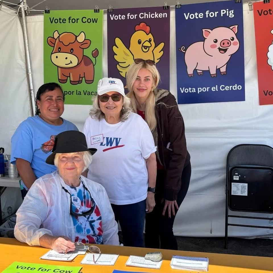 Marin County 2026 Fair Booth - Our League partnered with Elections Dept, Canal Alliance &amp; SEAP