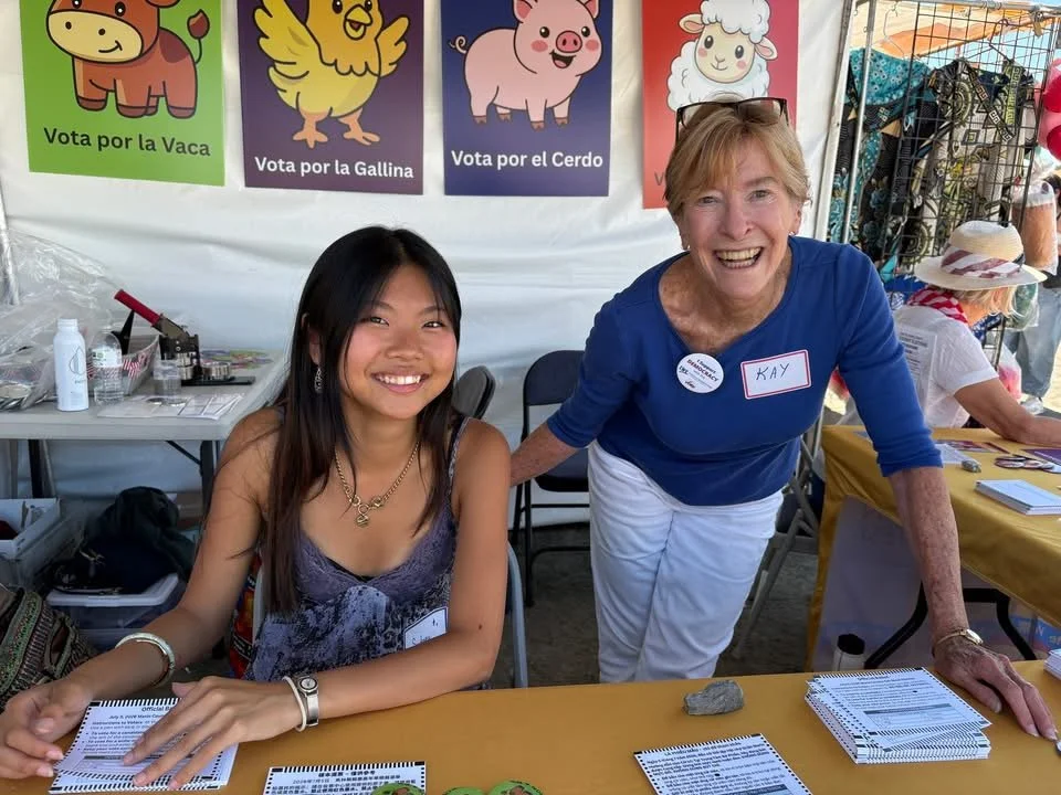 Marin County 2026 Fair Booth - Our League partnered with Elections Dept, Canal Alliance &amp; SEAP