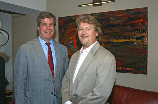  Hendon and former Mayor of Nashville, alongside Hendon painting display at the Hutton Hotel, Nashville, TN. 