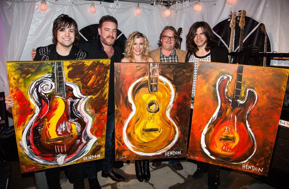  The Band Perry and their custom Hendon pieces.   