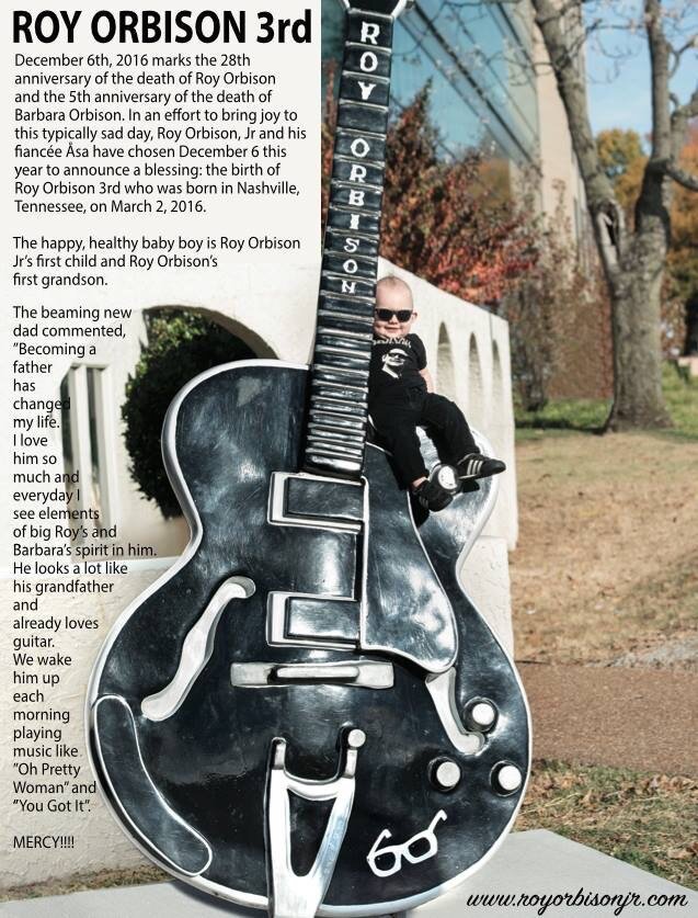  Hendon sculpture display for birth announcement of Roy Orbison 3 in Billboard Magazine, 2016. 