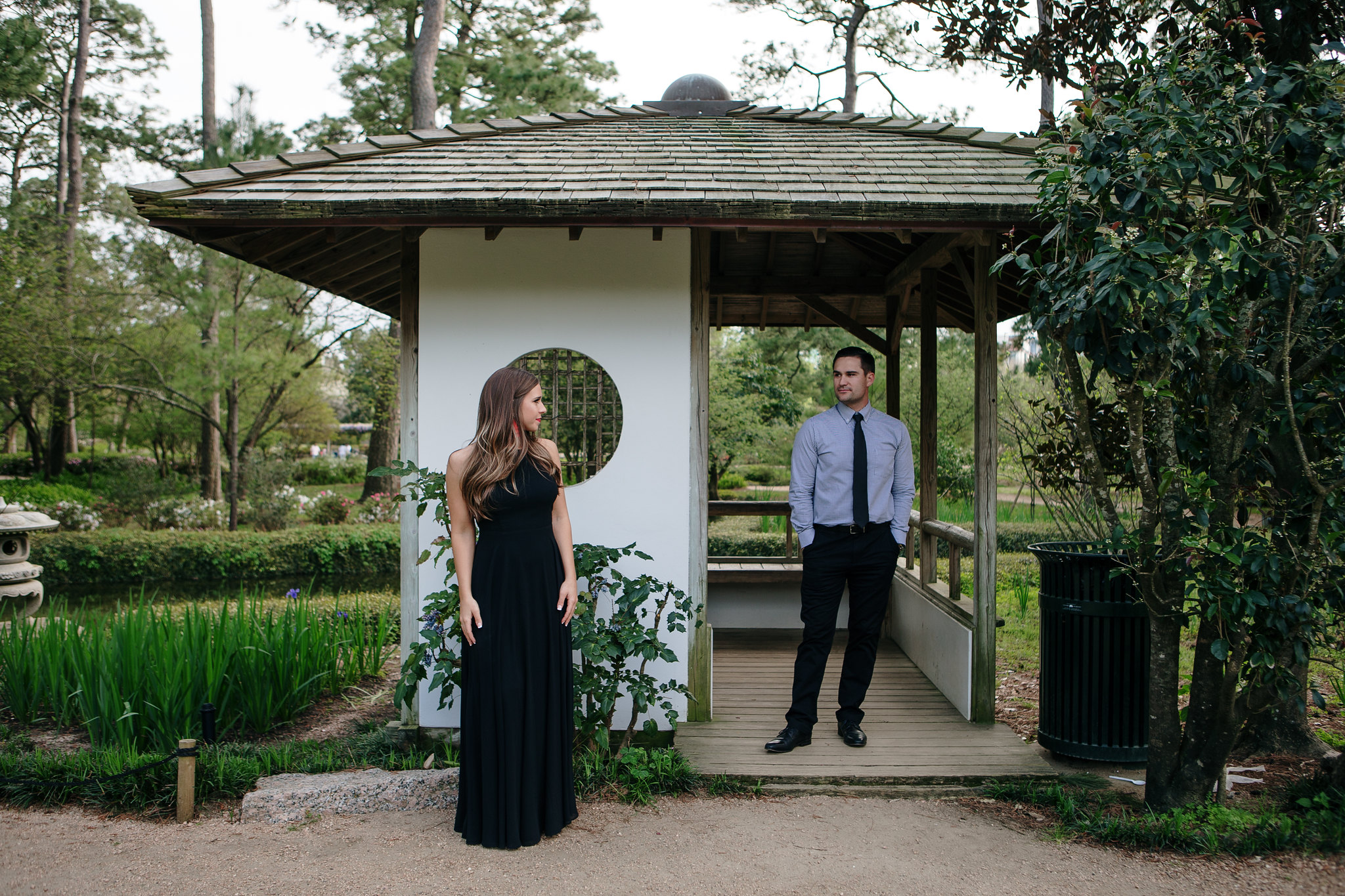 Cool posed photo Engagement Photo Session at Hermann Park Houston, TX