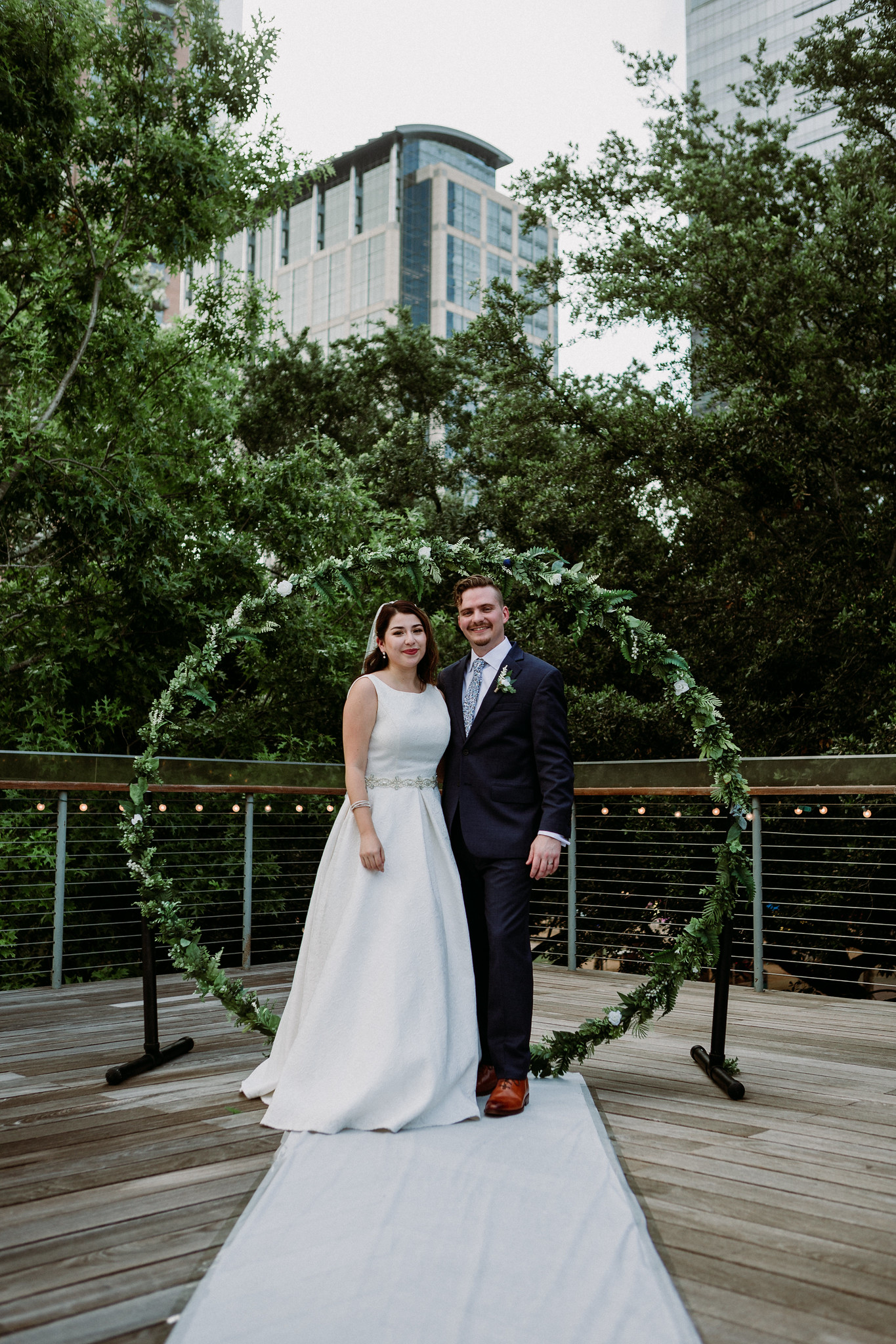 Bride and groom couples portraits. Wedding at The Grove at Discovery Green Park (Houston, TX)