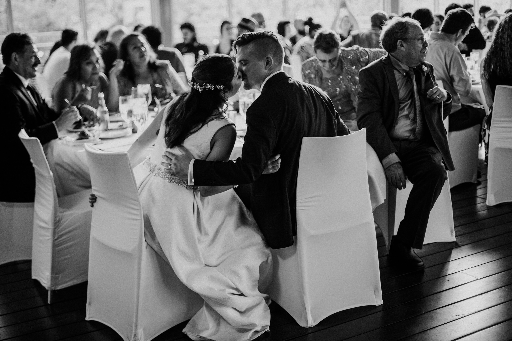 Reception. Wedding at The Grove at Discovery Green Park (Houston, TX)