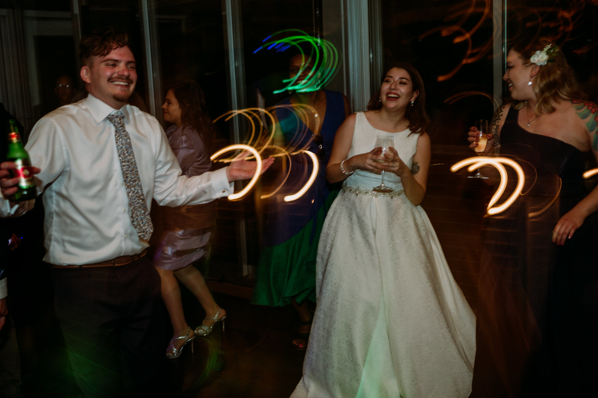 Dancing party. Reception. Wedding at The Grove at Discovery Green Park (Houston, TX)