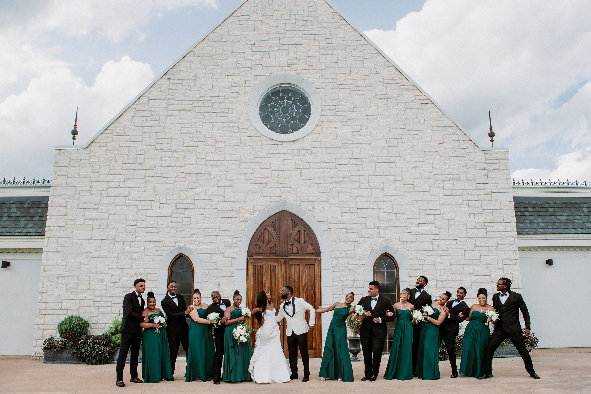 Wedding party bridal party group portraits. Wedding at Ashton Gardens West (Houston, TX)