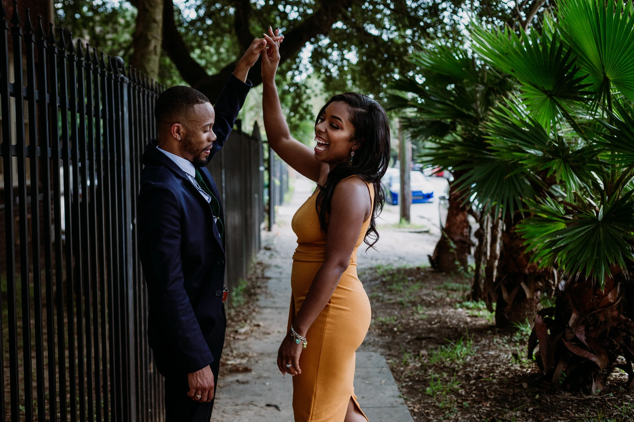 Engagement Photo Session on the Streets of Montrose Houston, TX