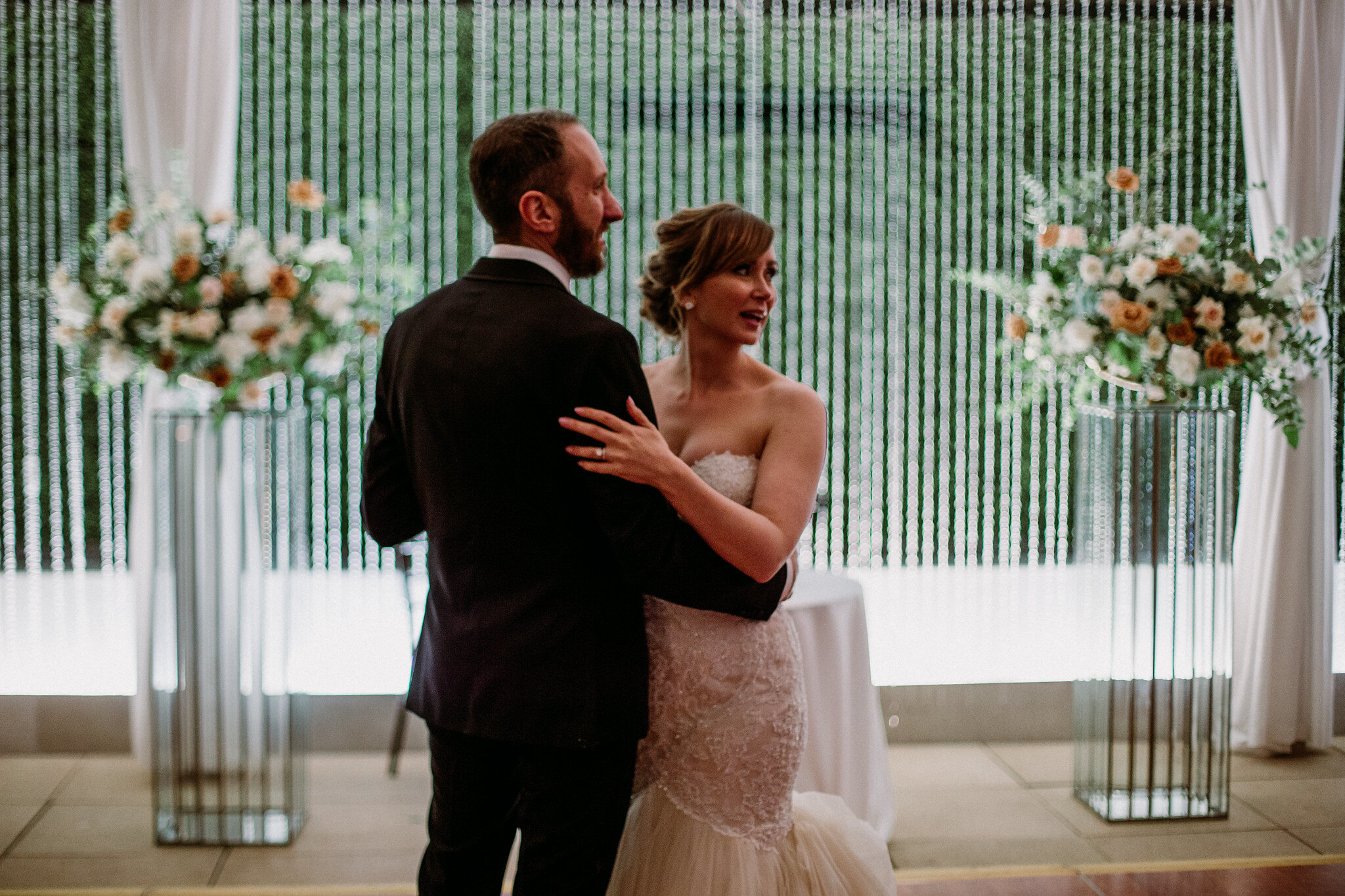 Bride and groom first dance. Reception. Wedding at The Sam Houston Hotel (Houston TX)