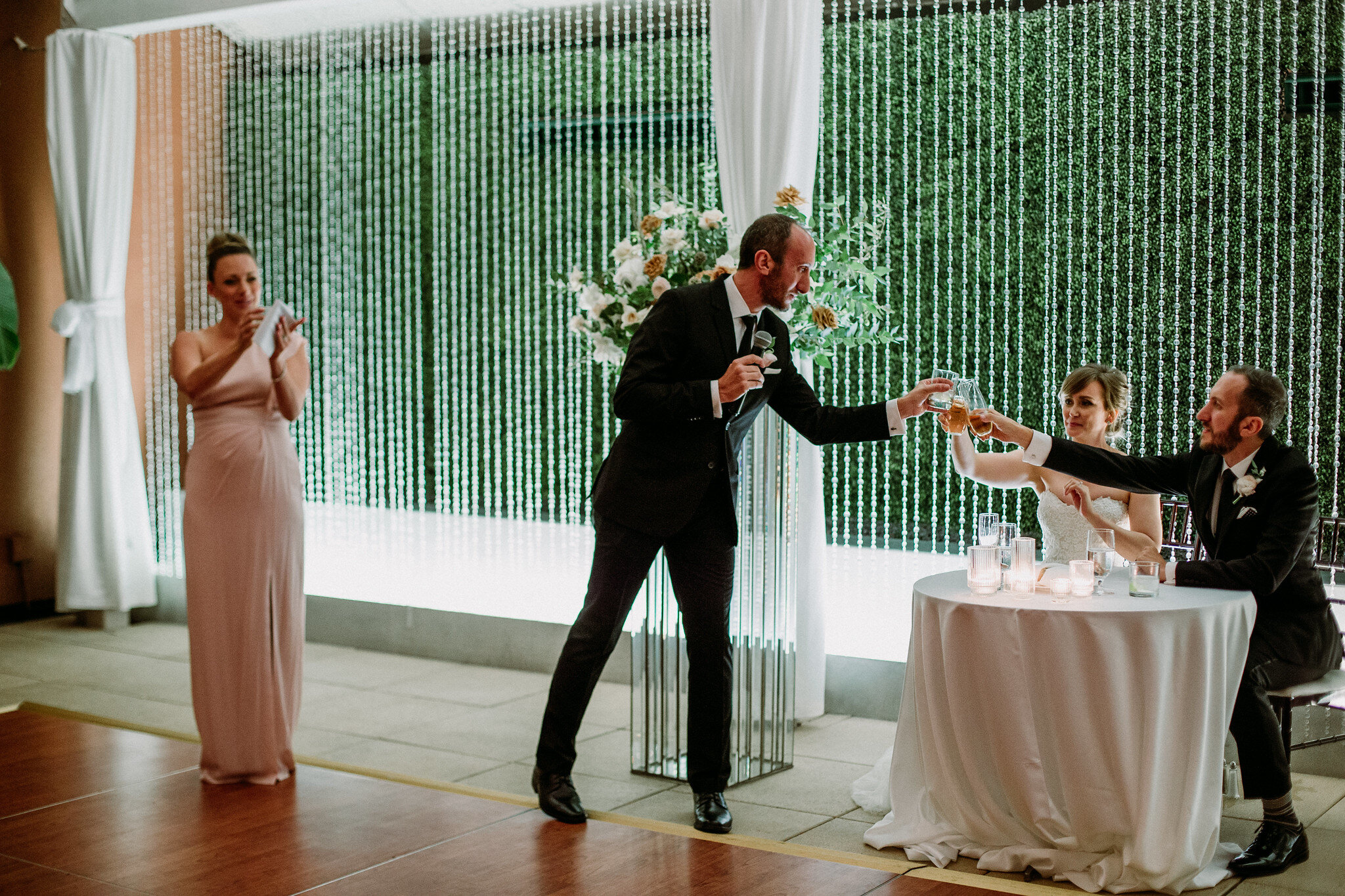 Speeches toasts. Reception. Wedding at The Sam Houston Hotel (Houston TX)