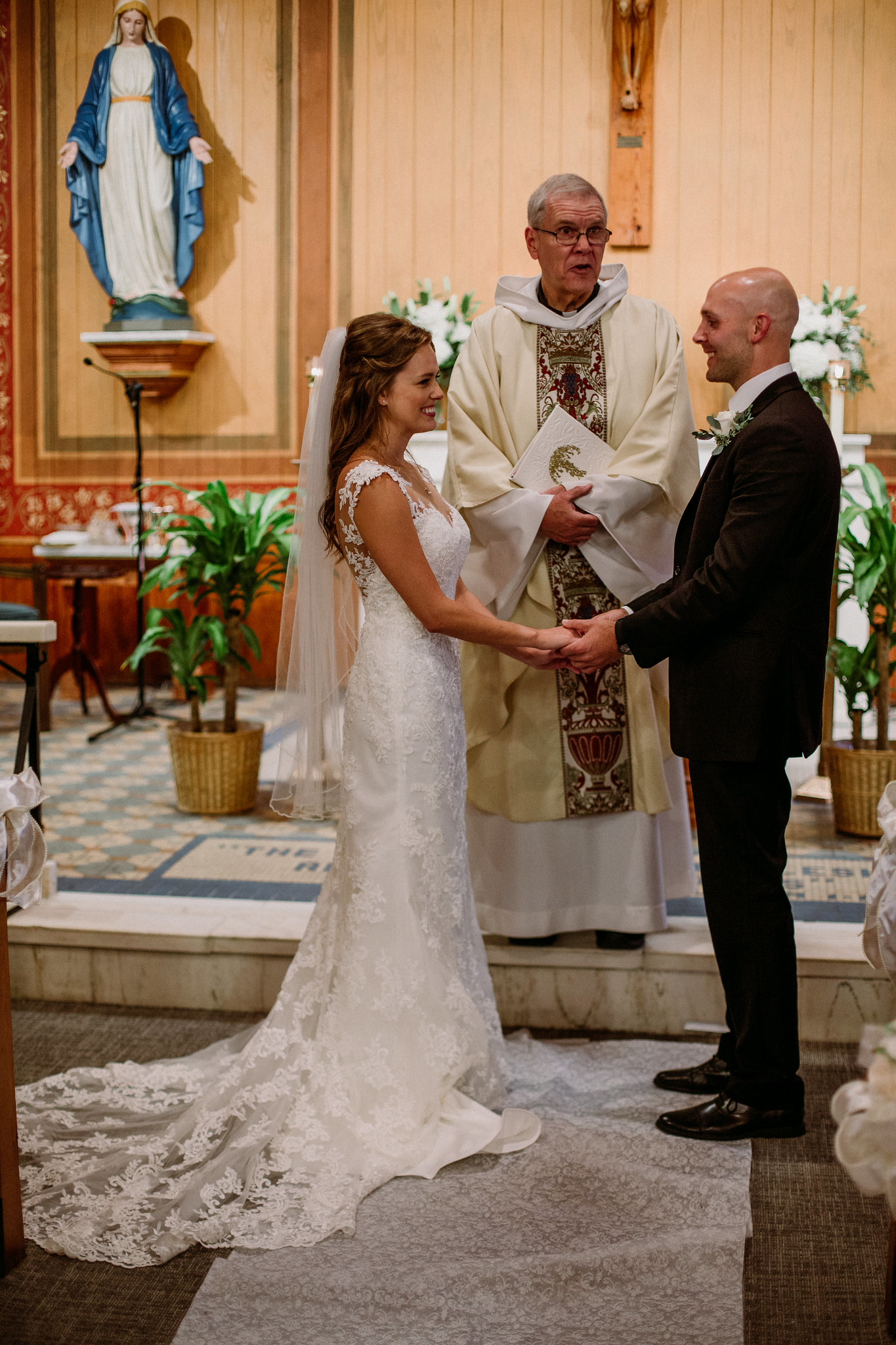 Wedding ceremony at St Michael Catholic Church (Tybee Island, GA)