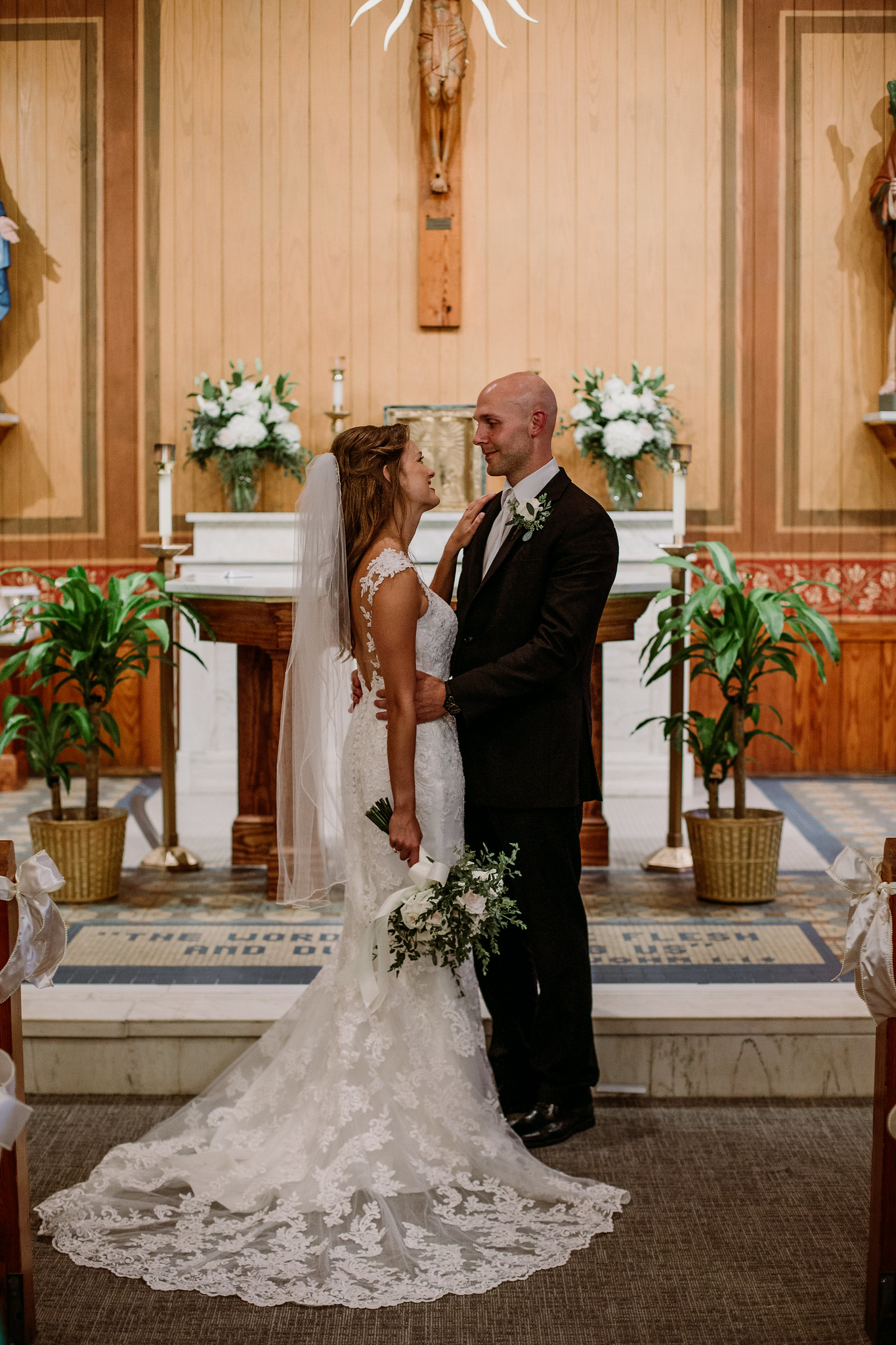Wedding ceremony at St Michael Catholic Church (Tybee Island, GA)