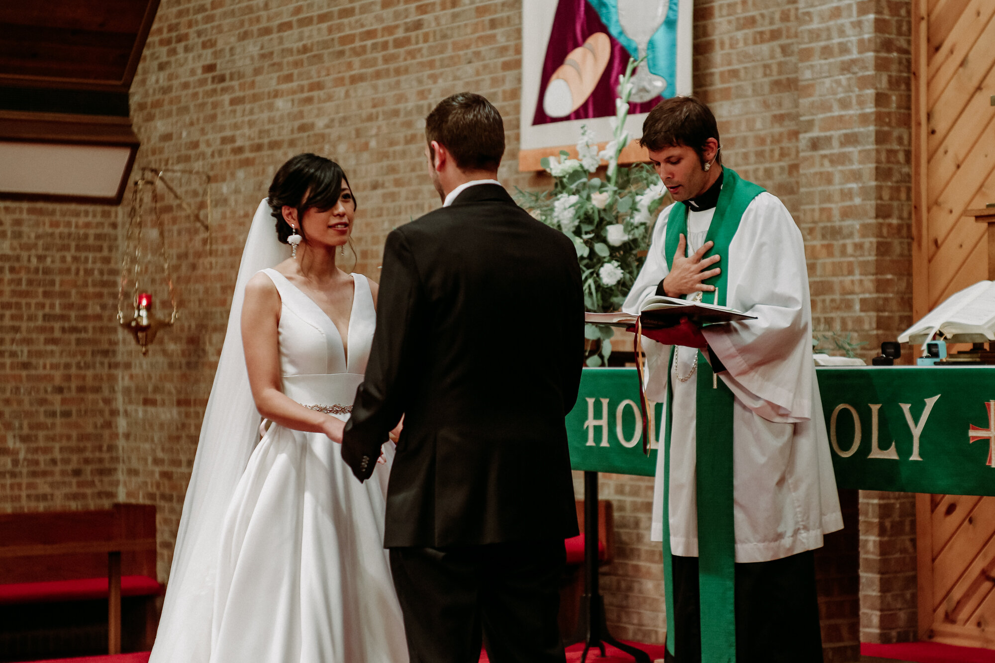 Ceremony. Captivating Micro Wedding Grace Lutheran Church in Brenham, TX
