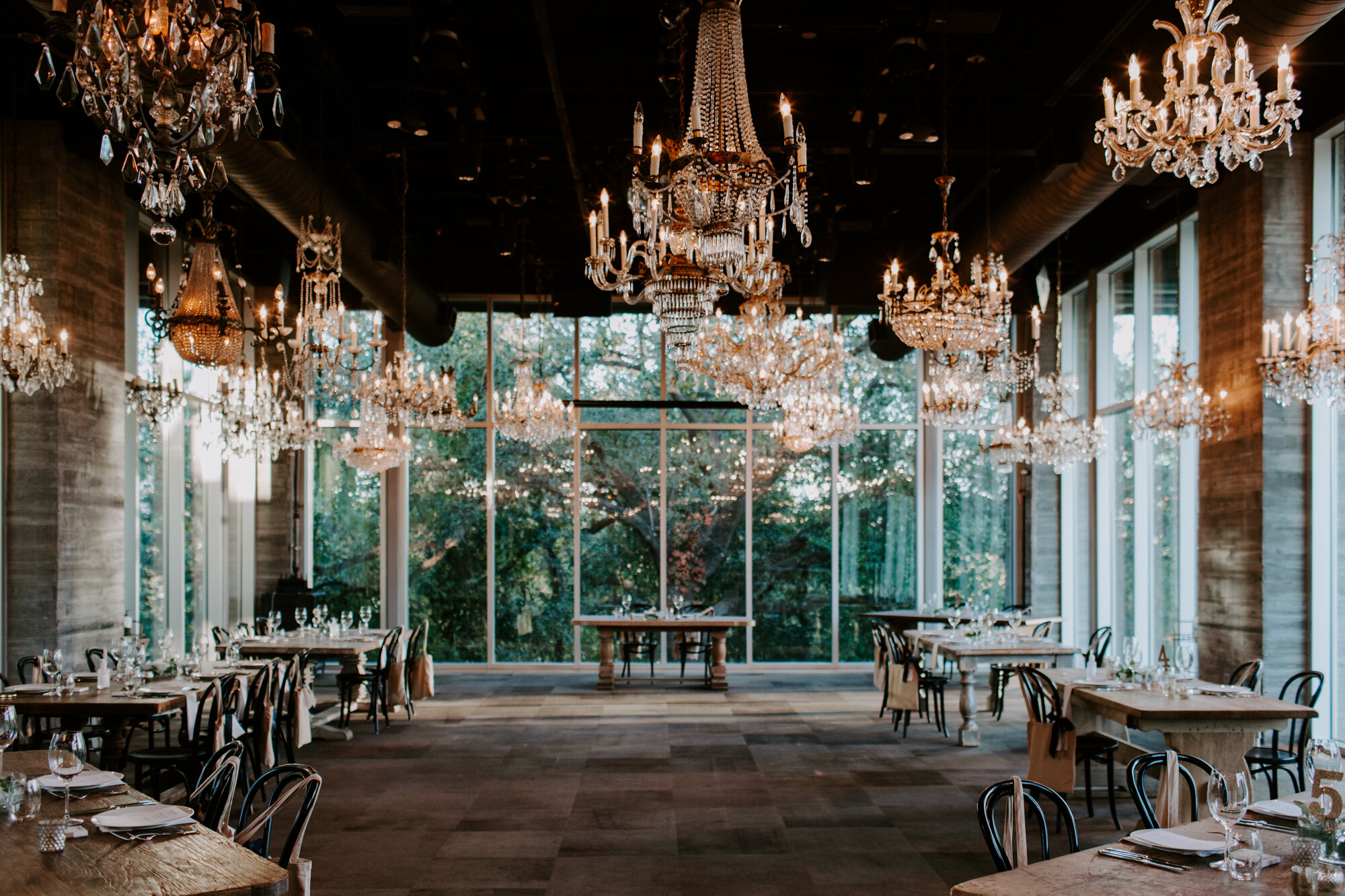 Reception details. Glamorous Wedding at The Dunlavy and the Lost Lake Buffalo Bayou Park