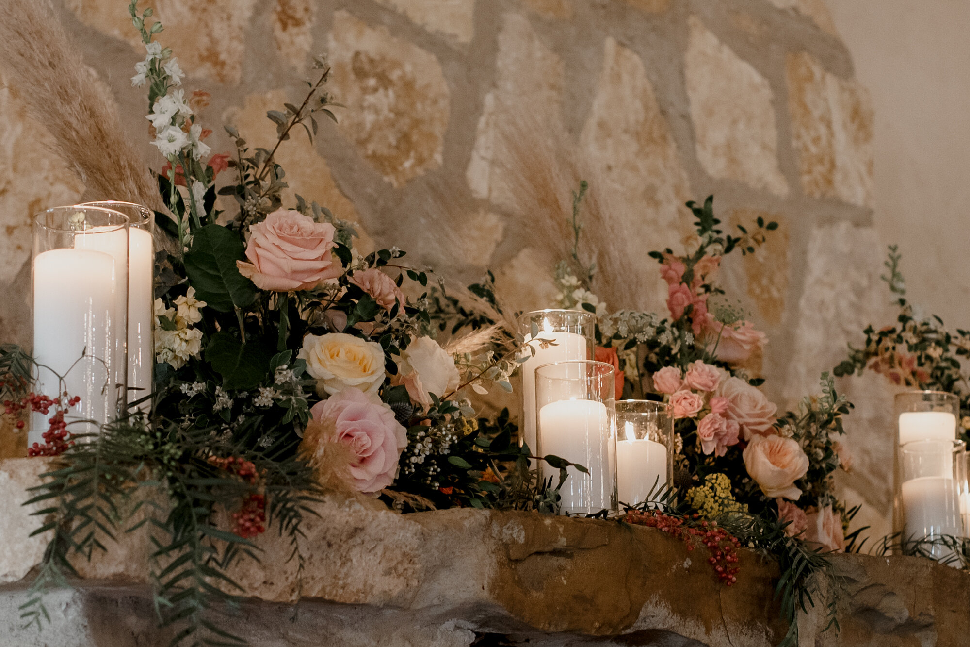 Reception decoration details. Romantic Chic Country Wedding at Rustic Luxury Balmorhea Events&nbsp;Venue in Magnolia, TX