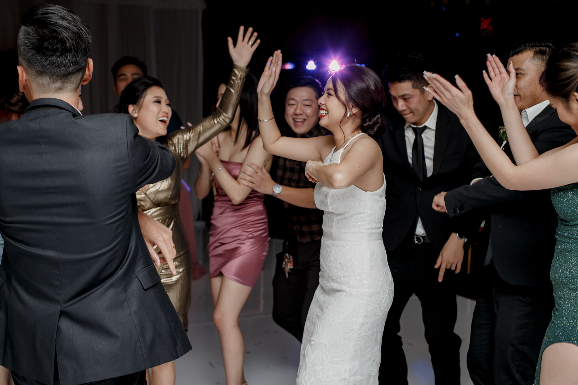 Dancing party. Urban Elegant East Asian Wedding at Chateau De L’Amour