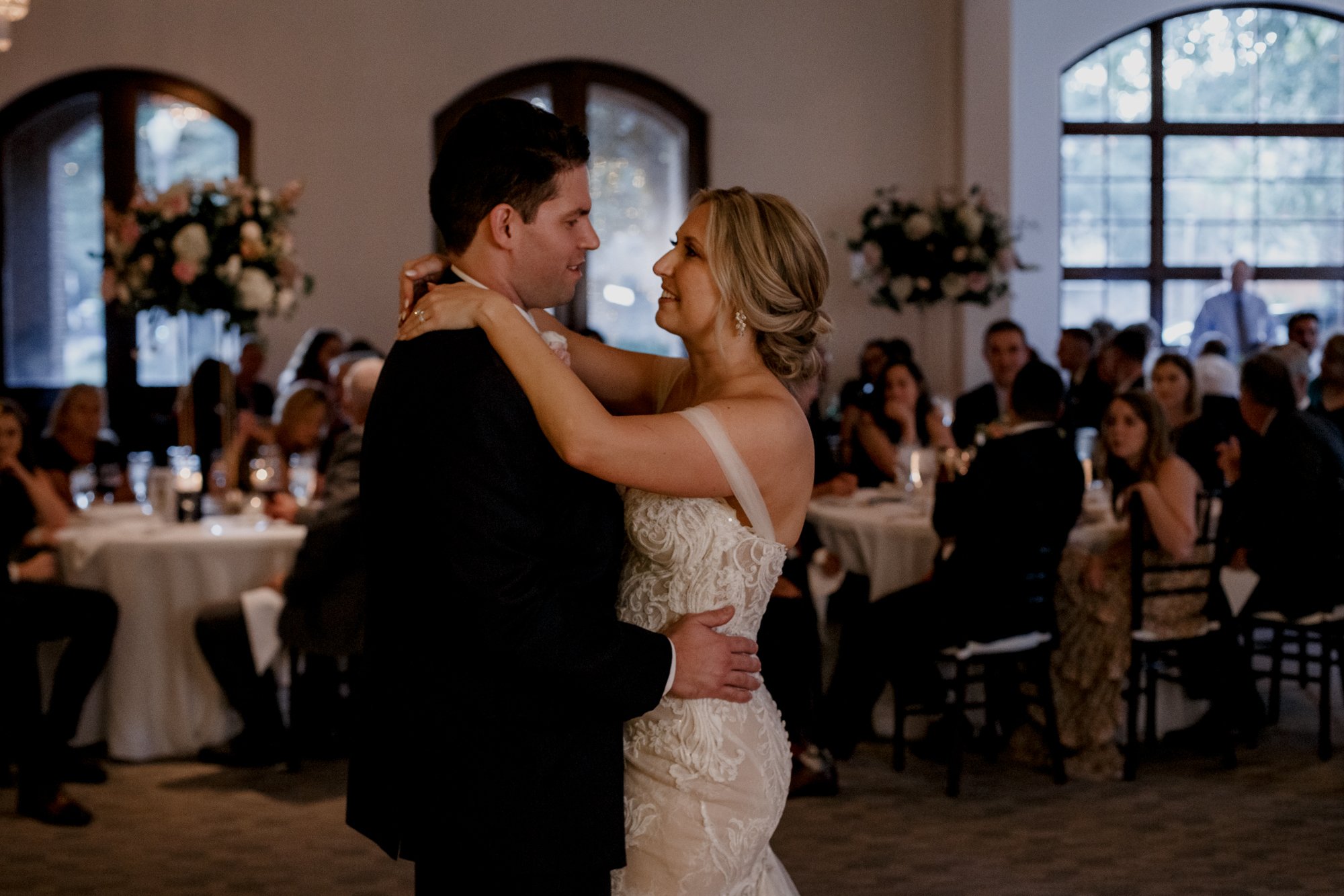 Bride and groom first dance. Elegant and Glamorous Uptown Wedding at Omni Houston Hotel and The Wynden