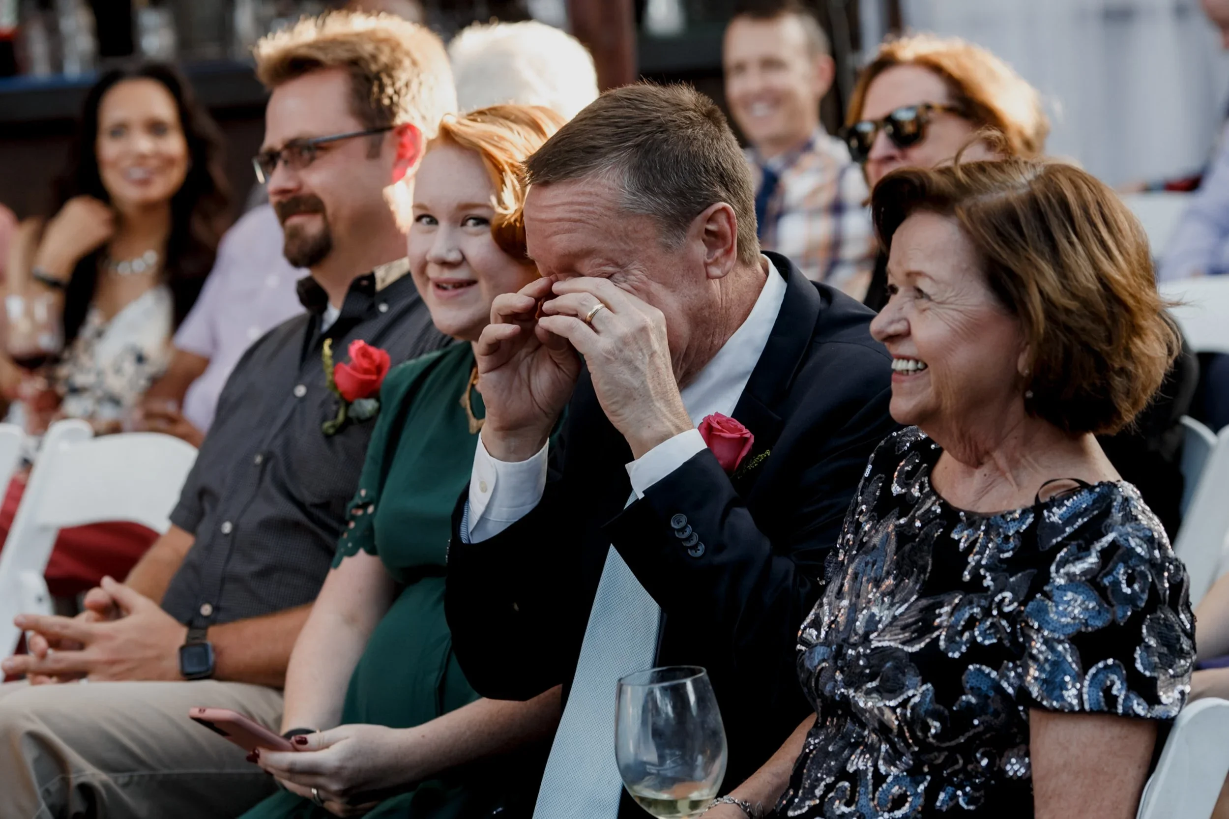 Father crying during the ceremony