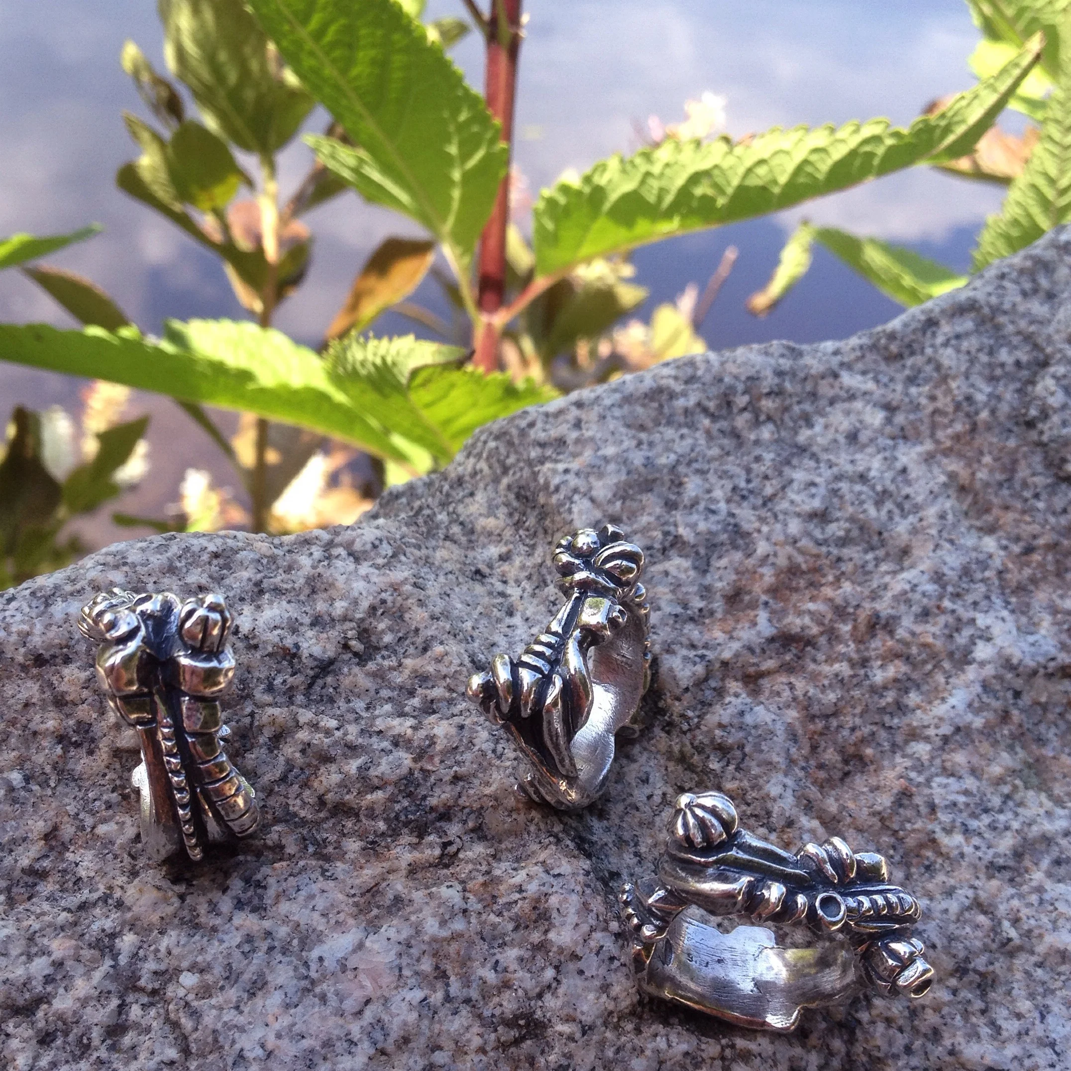 Sterling Silver Coral Ocean Ring ocean art 