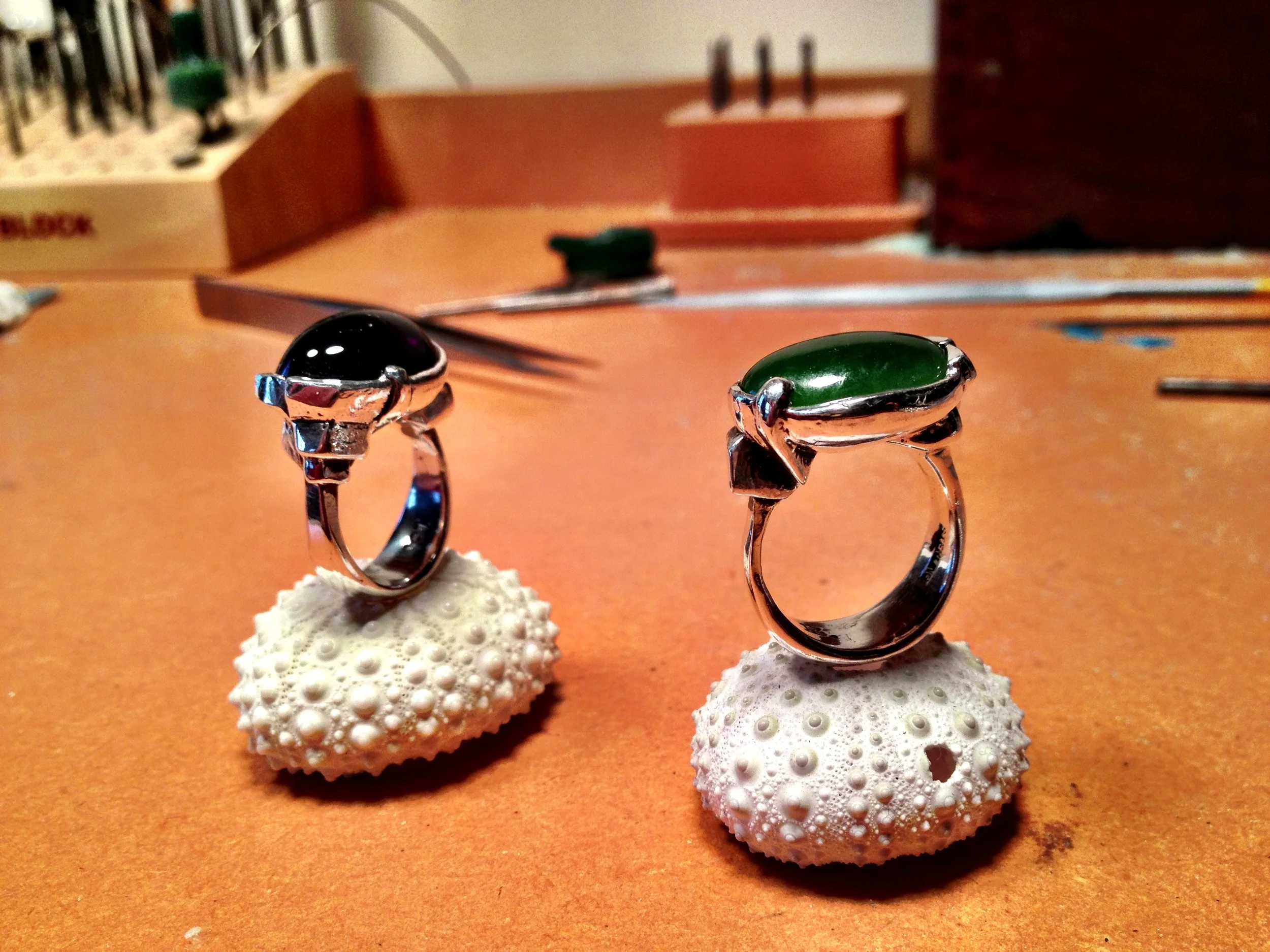 Sterling Silver Amethyst Geometric Ring 