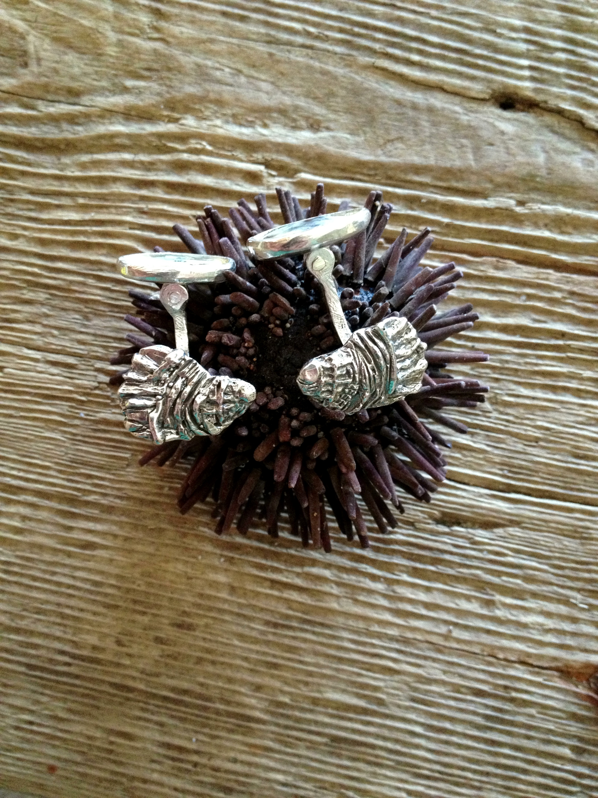 Sterling Silver Oyster Shell Cufflinks Men's Accessories