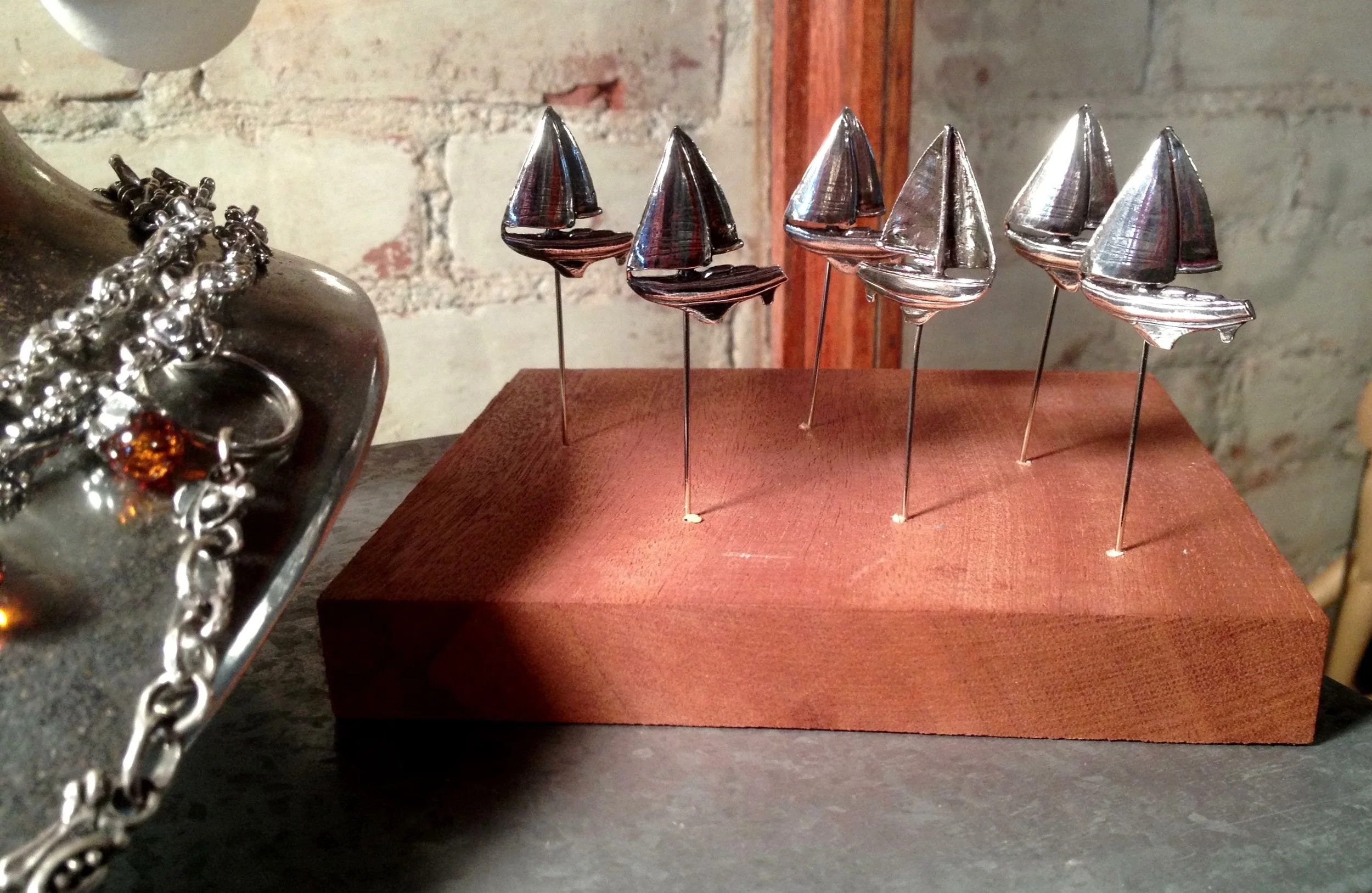 Sterling Silver Sailboat Boat Pin Men's Accessories