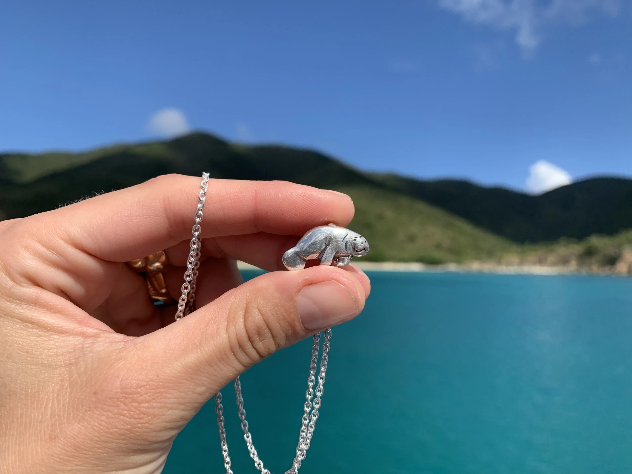 Sterling Silver Manatee Pendant