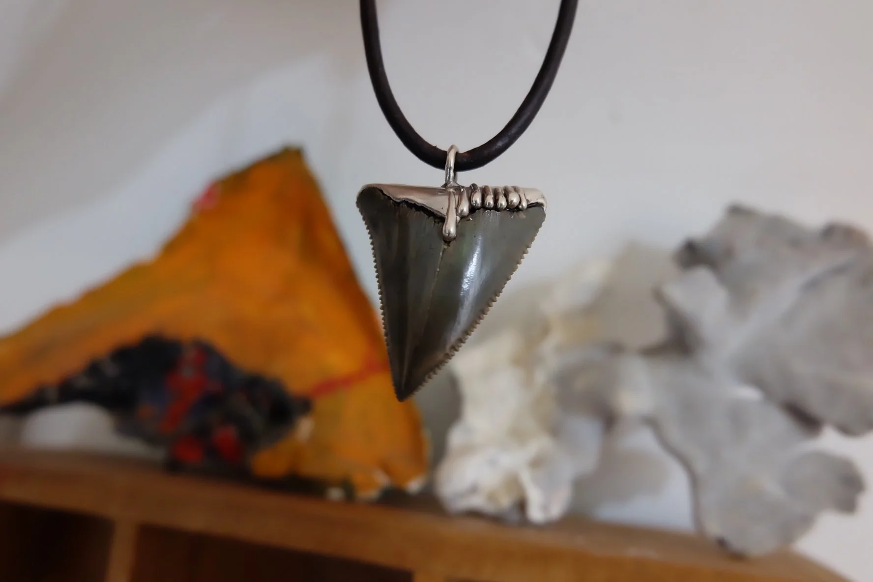 Rain Down On Me - Fossil Great White Shark Tooth Pendant