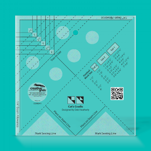 Cat's Cradle Ruler from Creative Grids USA Starting with rectangles and square, you can create beautiful little triangles without ever cutting a triangle! I know, hard to believe!