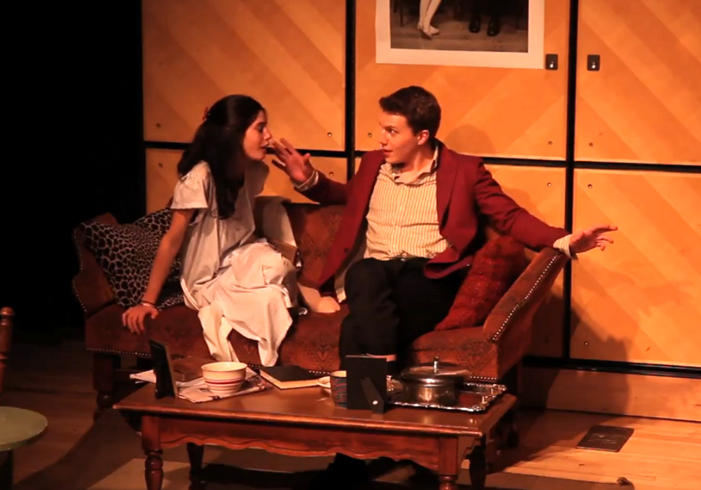 Franny ( Julie Shain ) and Zooey ( James Dieffenbach ).
