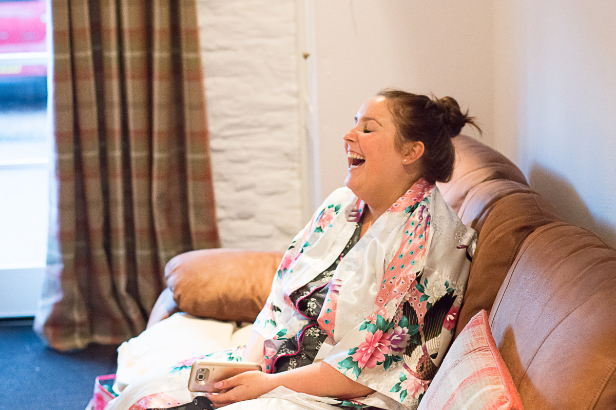 bride belly laughing truro cornwall
