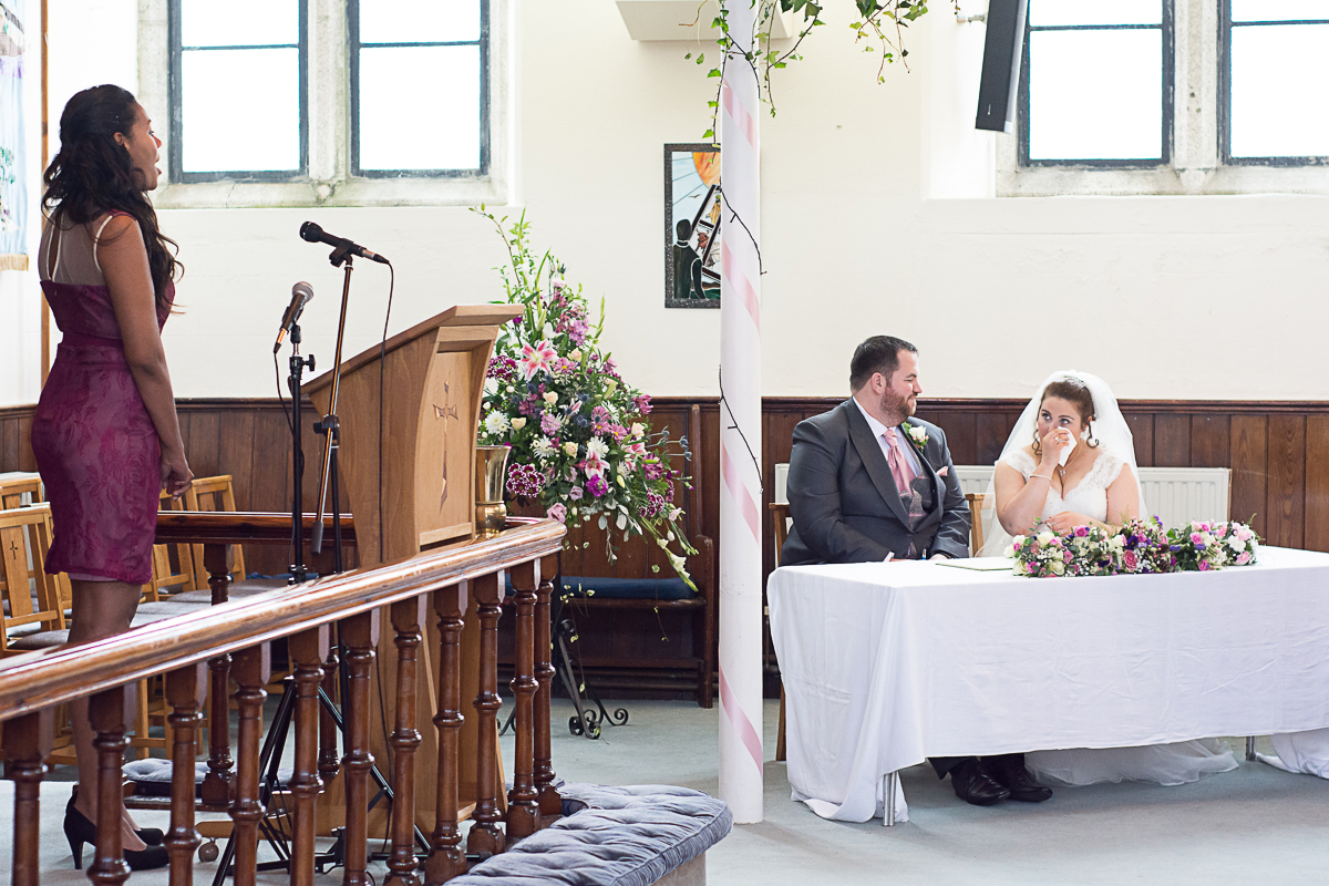 beautiful singing during the signing of the register at porthleven methodist church