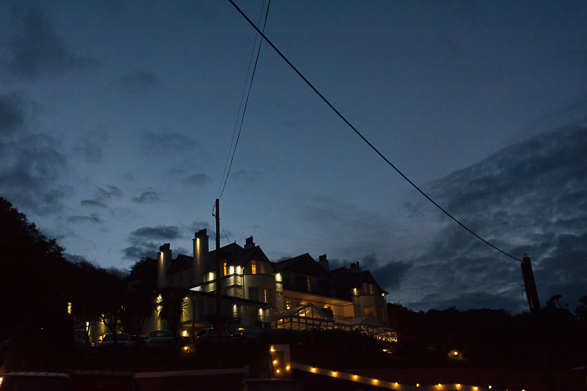 the stunning Carbis Bay Hotel at night time