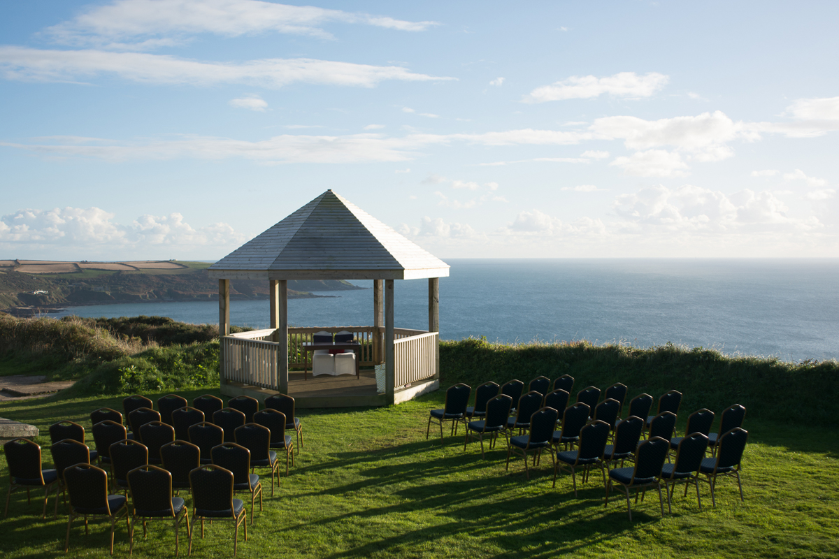 Clifftop wedding ceremony cornwall