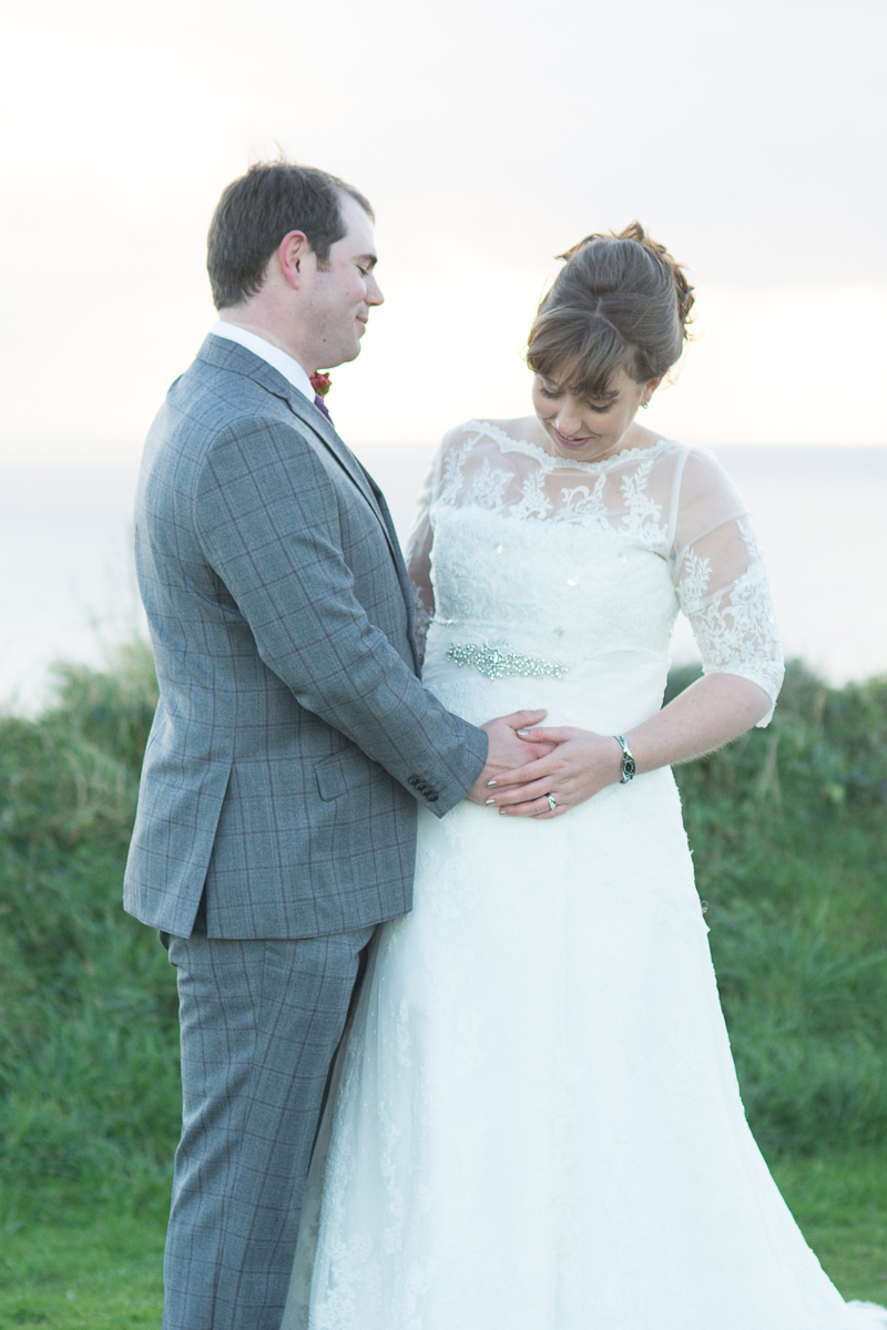 celebrating marriage and new life at whitsand bay fort cornwall
