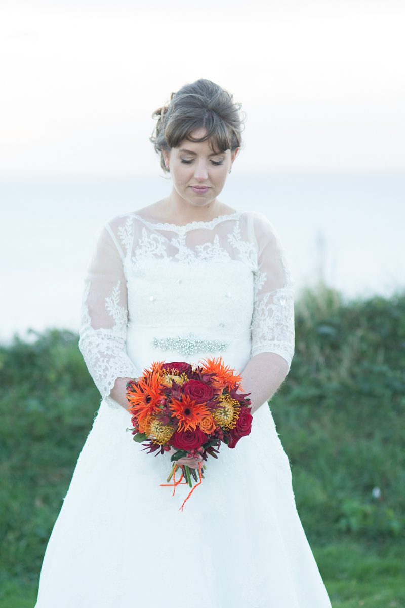 beautiful bride Caroline at whitsand bay