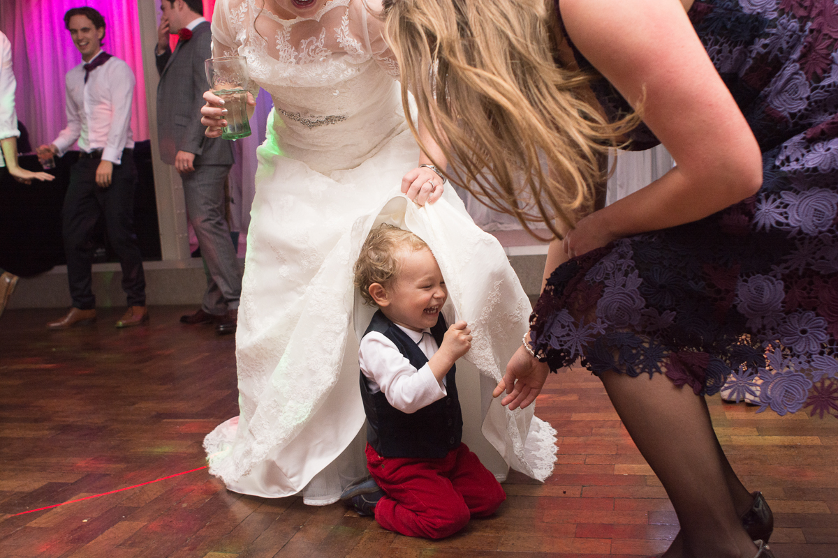 pageboy under brides dress at the whitsand bay fort