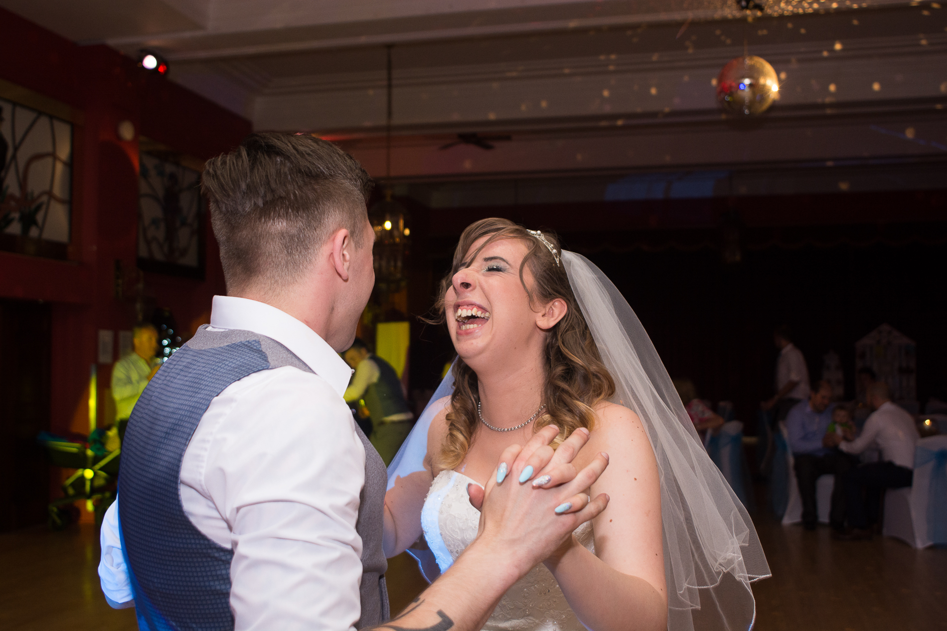 big smiles during the first dance at the Atlantic Hotel in Newquay