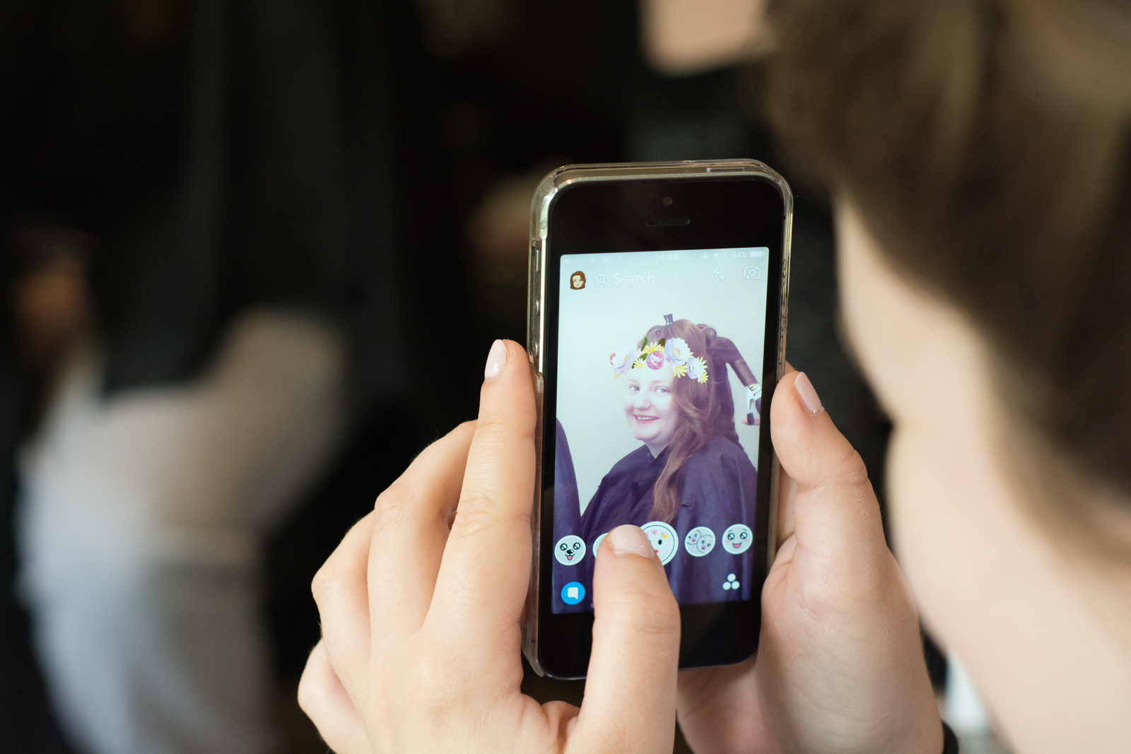 snapchat filters on her wedding day